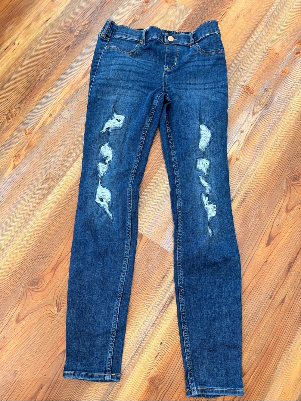 abercrombie kids Dark Blue Distressed Skinny Jeans Size 13/14